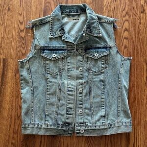 Topshop Moto Blue Denim Vest